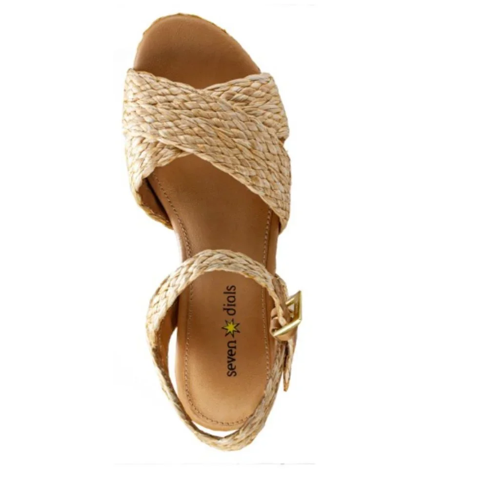 Seven Dials Virginia Espadrille Natural Beige Raffia Woven 7M NIB MSRP $65 New